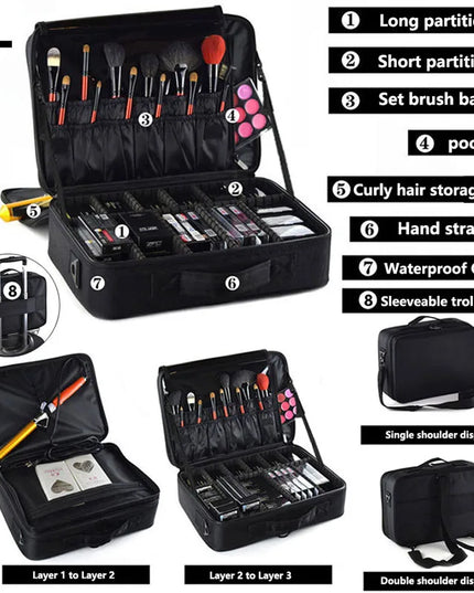Professional Large Capacity Cosmetic &amp; Tool Case