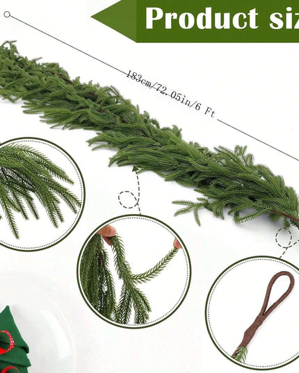 Faux Norfolk Pine Christmas Wreath/Green Garland