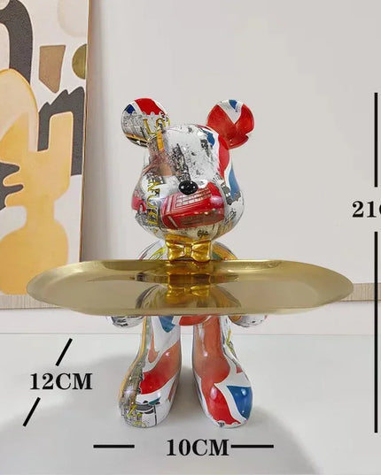 Graffiti Bear Table Storage Statue
