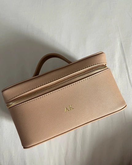 Custom Saffiano Split Leather Toiletry  Bag