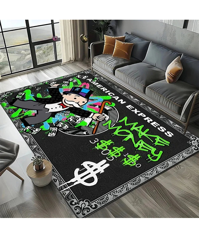 3D Rich Man Monopoly Dollar Carpet