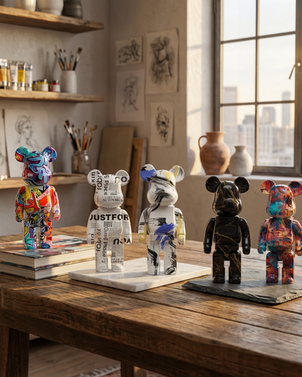 Graffiti Bear Figurine Home Decoration