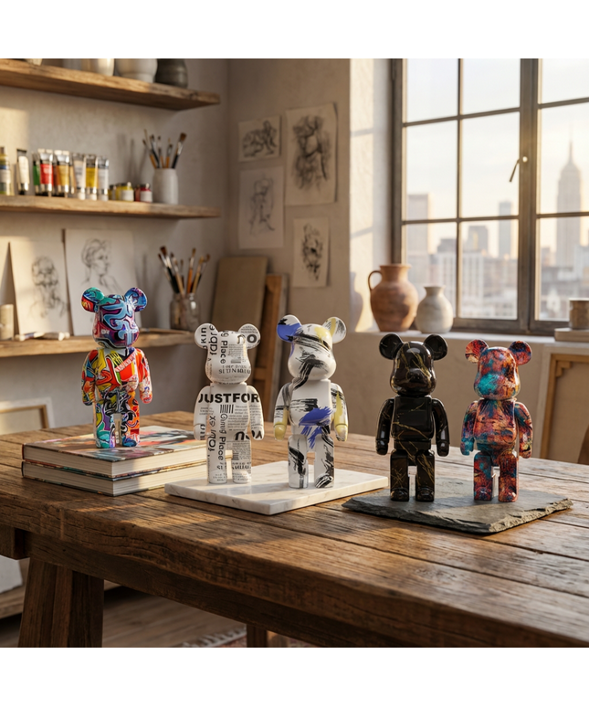 Graffiti Bear Figurine Home Decoration