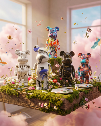 Graffiti Bear Figurine Home Decoration