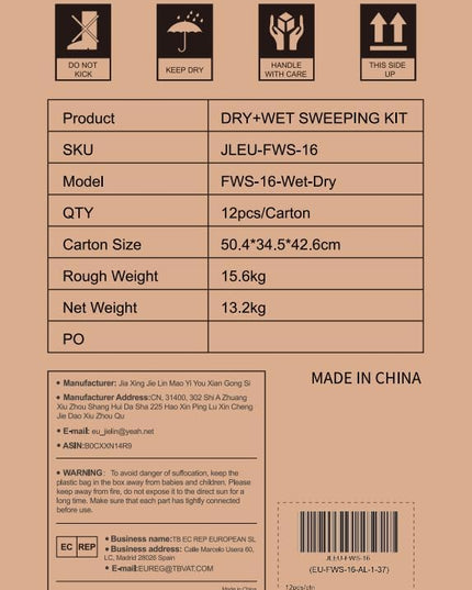 Eyliden Sweeper Mop - Lock Tight Design No Lost Pads - 36 Disposable Dry & Wet Cloths, Dust Mop Starter Kit for Pet Hair, Hardwood Floors, 360 Swivel, Universal Refills, Efficient Floor Cleaning - Back of the warehouse