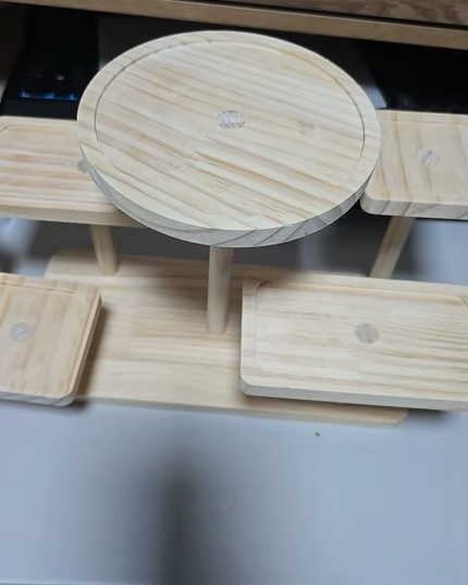 Wooden display rack with storage rack