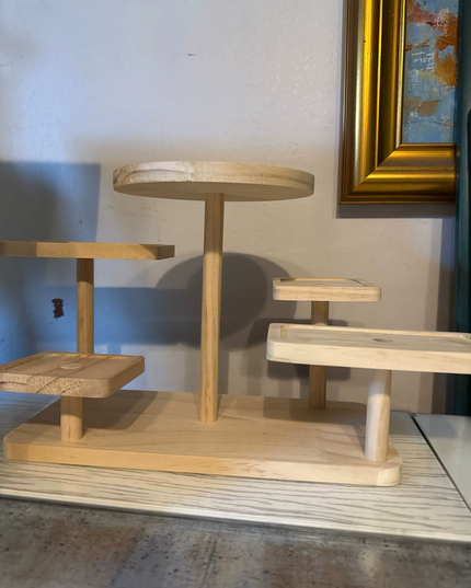 Wooden display rack with storage rack