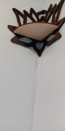 Wooden Lotus Hollow Decorative Corner Shelf