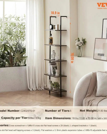 Industrial Pipe Shelf 5 Tier Wall Mount for bedroom Storage Solution - Back of house