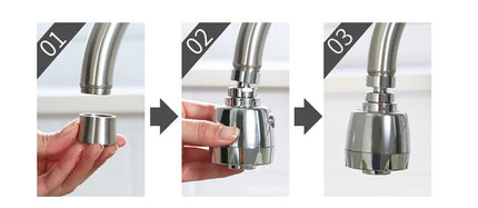 Kitchen Faucet Aerator with Filter and Extension Adapter - Back of house
