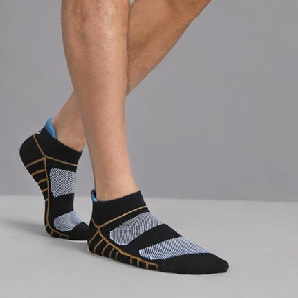 Lapulas Athletic Running Ankle Socks, Low Cut Cushioned Anti - Blister Tab Sports Socks Men Women 6Pairs - Back of the warehouse