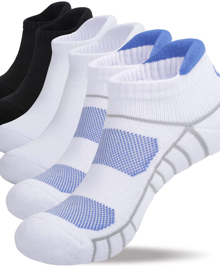 Lapulas Athletic Running Ankle Socks, Low Cut Cushioned Anti - Blister Tab Sports Socks Men Women 6Pairs - Back of the warehouse