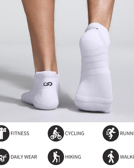 Lapulas Athletic Running Ankle Socks, Low Cut Cushioned Anti - Blister Tab Sports Socks Men Women 6Pairs - Back of the warehouse