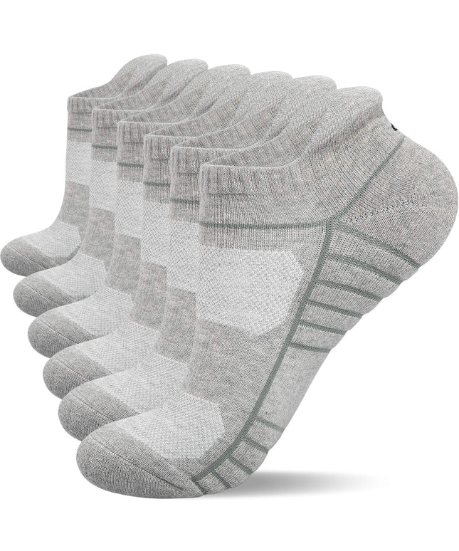 Lapulas Athletic Running Ankle Socks, Low Cut Cushioned Anti - Blister Tab Sports Socks Men Women 6Pairs - Back of the warehouse