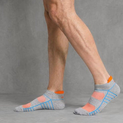 Lapulas Athletic Running Ankle Socks, Low Cut Cushioned Anti - Blister Tab Sports Socks Men Women 6Pairs - Back of the warehouse