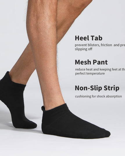 Lapulas Athletic Running Ankle Socks, Low Cut Cushioned Anti - Blister Tab Sports Socks Men Women 6Pairs - Back of the warehouse