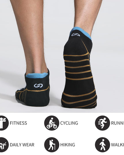 Lapulas Athletic Running Ankle Socks, Low Cut Cushioned Anti - Blister Tab Sports Socks Men Women 6Pairs - Back of the warehouse