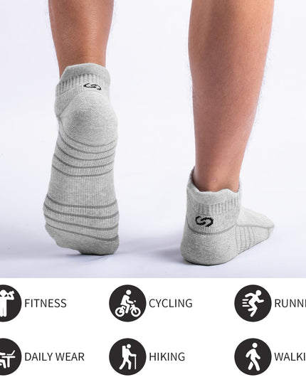 Lapulas Athletic Running Ankle Socks, Low Cut Cushioned Anti - Blister Tab Sports Socks Men Women 6Pairs - Back of the warehouse