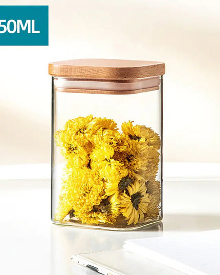 Minimalist Glass Storage Jar - Back of house