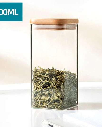 Minimalist Glass Storage Jar - Back of house