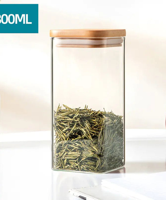 Minimalist Glass Storage Jar - Back of house