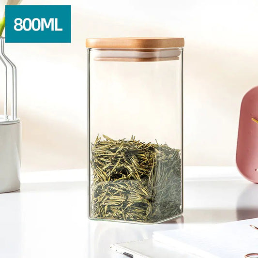 Minimalist Glass Storage Jar - Back of house