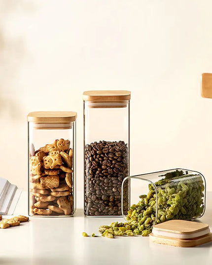 Minimalist Glass Storage Jar - Back of house