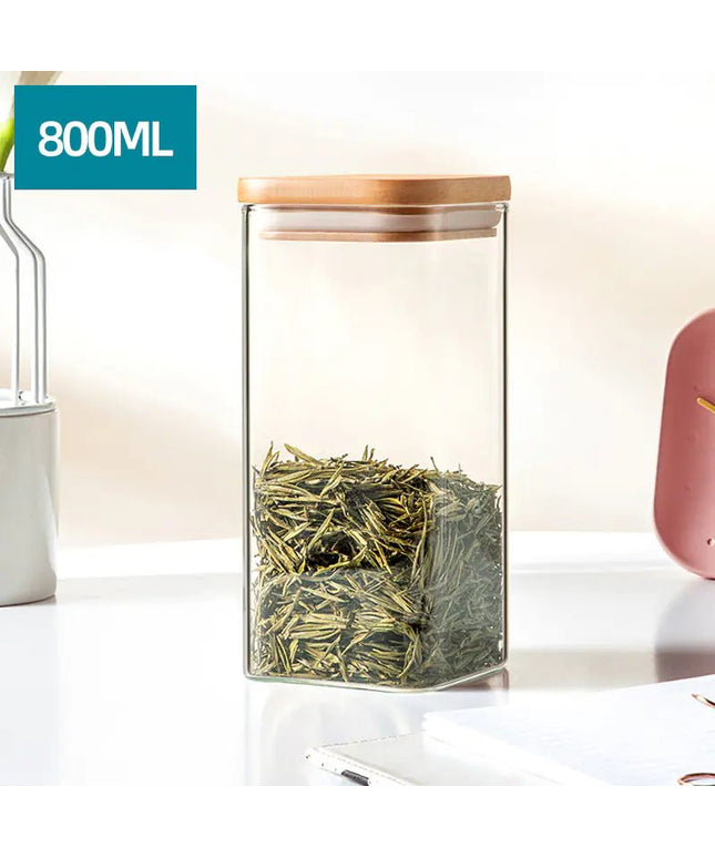 Minimalist Glass Storage Jar - Back of house