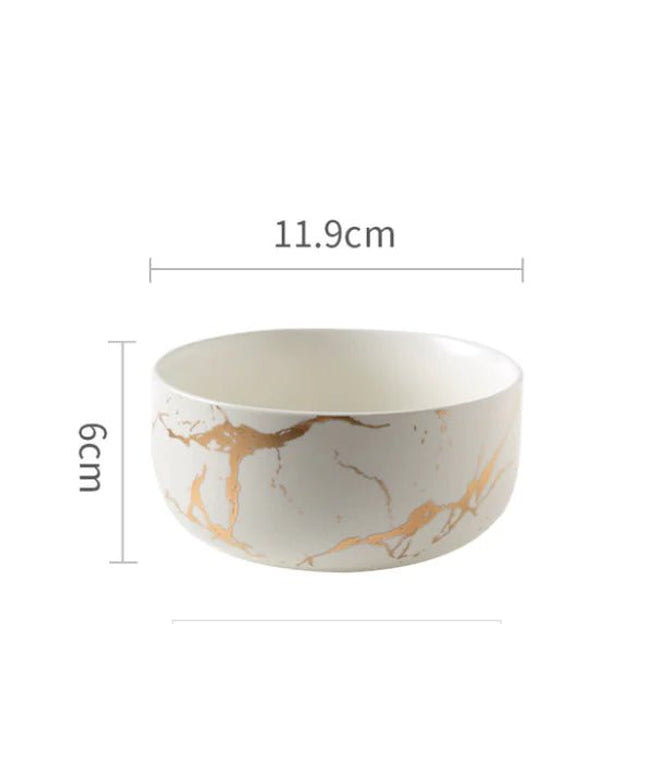 Nordic Frosted Ceramic Marble with Gold Thread Design - Back of house