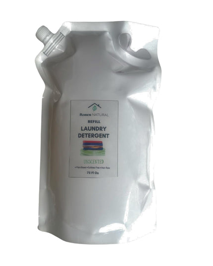 Rouge Luxe 3 - in - 1 Laundry Powder – (32 oz.), HE Compatible, Fine Musky Fragrance, Luxury Natural Detergent, Fabric Softener & Stain Remover – Plant - Based, Non - Toxic, Made in the USA - Back of the warehouse