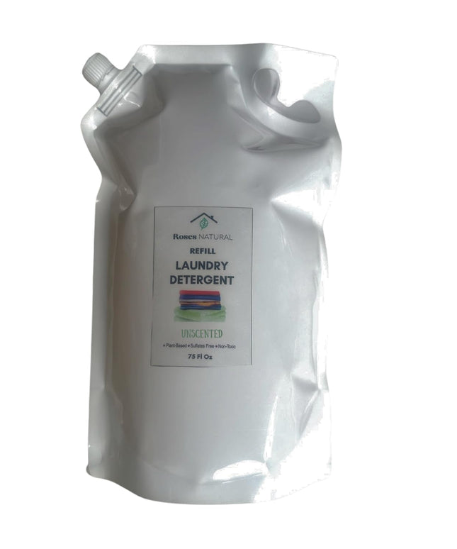 Rouge Luxe 3 - in - 1 Laundry Powder – (32 oz.), HE Compatible, Fine Musky Fragrance, Luxury Natural Detergent, Fabric Softener & Stain Remover – Plant - Based, Non - Toxic, Made in the USA - Back of the warehouse