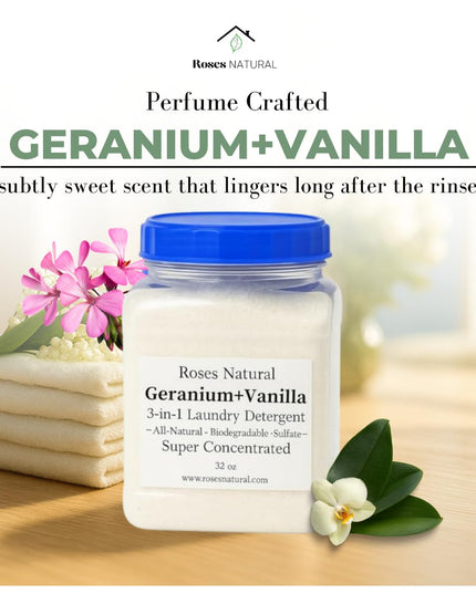 Rouge Luxe 3 - in - 1 Laundry Powder – (32 oz.), HE Compatible, Fine Musky Fragrance, Luxury Natural Detergent, Fabric Softener & Stain Remover – Plant - Based, Non - Toxic, Made in the USA - Back of the warehouse