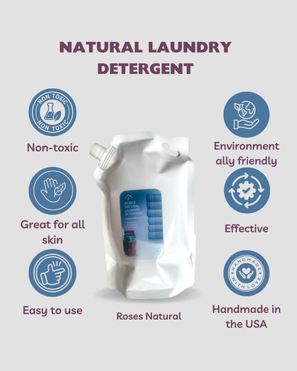 Rouge Luxe 3 - in - 1 Laundry Powder – (32 oz.), HE Compatible, Fine Musky Fragrance, Luxury Natural Detergent, Fabric Softener & Stain Remover – Plant - Based, Non - Toxic, Made in the USA - Back of the warehouse