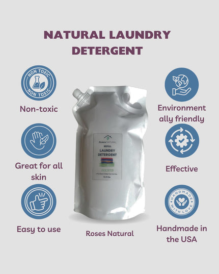 Rouge Luxe 3 - in - 1 Laundry Powder – (32 oz.), HE Compatible, Fine Musky Fragrance, Luxury Natural Detergent, Fabric Softener & Stain Remover – Plant - Based, Non - Toxic, Made in the USA - Back of the warehouse