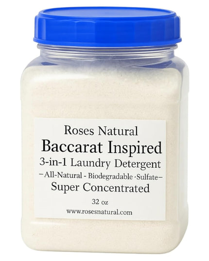 Rouge Luxe 3 - in - 1 Laundry Powder – (32 oz.), HE Compatible, Fine Musky Fragrance, Luxury Natural Detergent, Fabric Softener & Stain Remover – Plant - Based, Non - Toxic, Made in the USA - Back of the warehouse