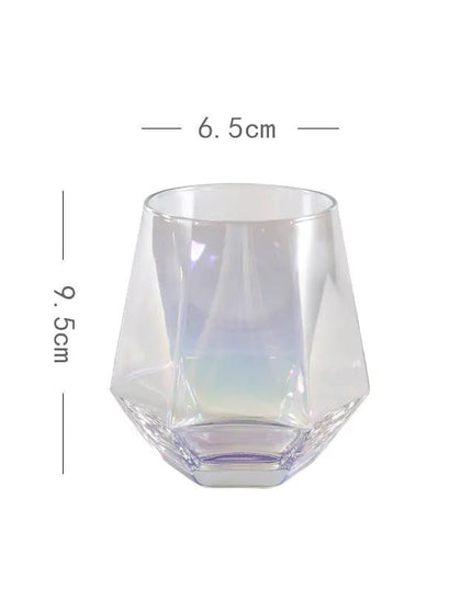 Six - Range Diamond Glass Whiskey Cup for Home Use - Back of house