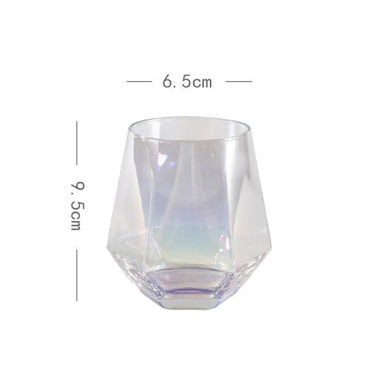 Six - Range Diamond Glass Whiskey Cup for Home Use - Back of house