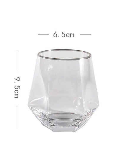 Six - Range Diamond Glass Whiskey Cup for Home Use - Back of house