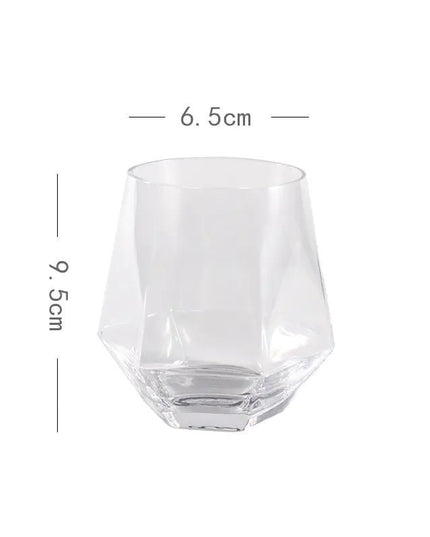 Six - Range Diamond Glass Whiskey Cup for Home Use - Back of house