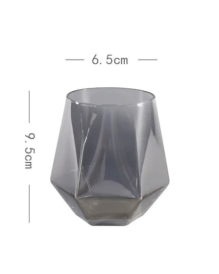 Six - Range Diamond Glass Whiskey Cup for Home Use - Back of house