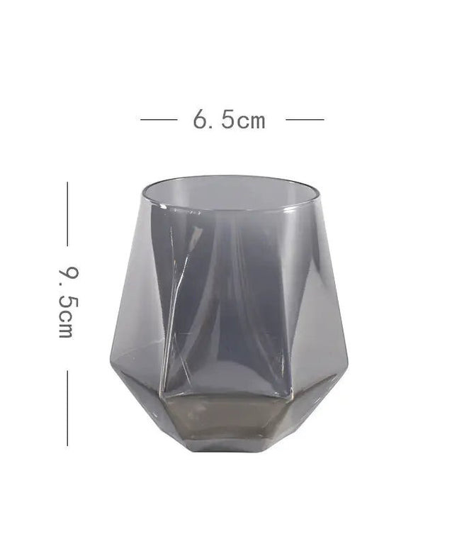 Six - Range Diamond Glass Whiskey Cup for Home Use - Back of house