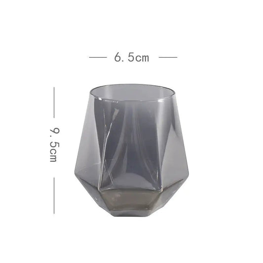 Six - Range Diamond Glass Whiskey Cup for Home Use - Back of house