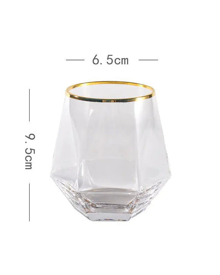 Six - Range Diamond Glass Whiskey Cup for Home Use - Back of house